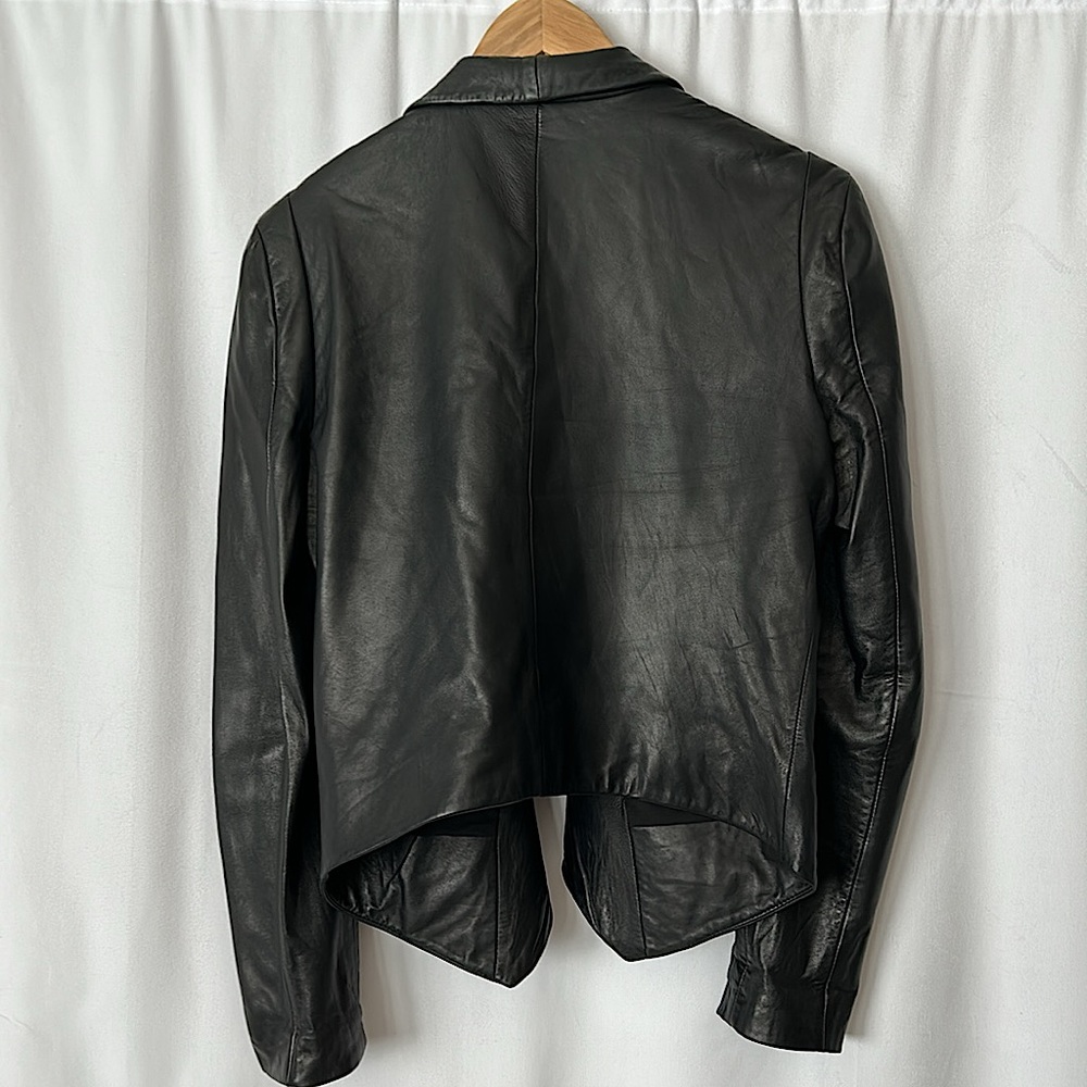 Rebecca Minkoff Buttery Soft Black Lambskin Leather Jacket Coat **Size L**🌺🌺 - Picture 2 of 4